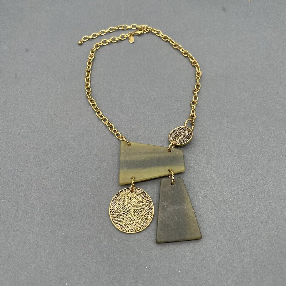 Joan Rivers Modernist Necklace Gold Tone Abstract